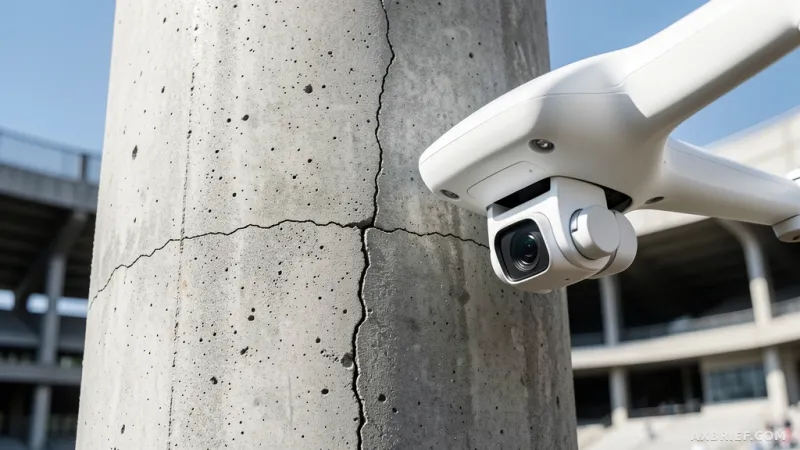 AI Drone Detects 0.1mm Cracks at Changwon NC Park Stadium